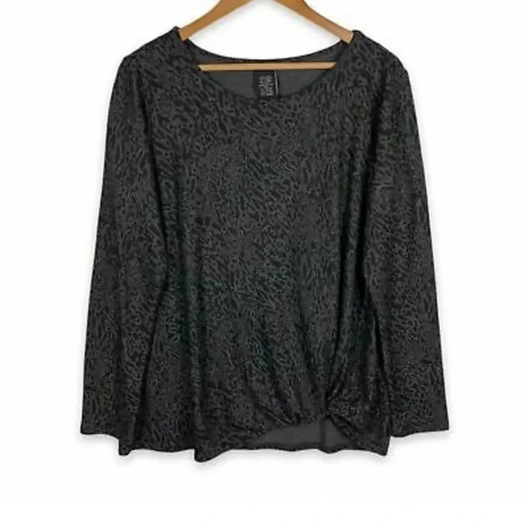 Max & Mia Ladies' Long Sleeve Side Twist Top - Picture 1 of 11
